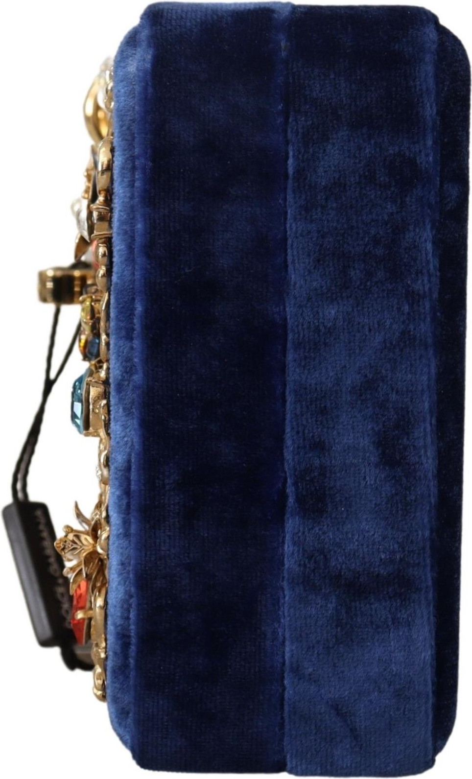 Коробка-клатч Dolce & Gabbana Элегантный Сапфировый Вечерний Клатч с Кристальной Отделкой