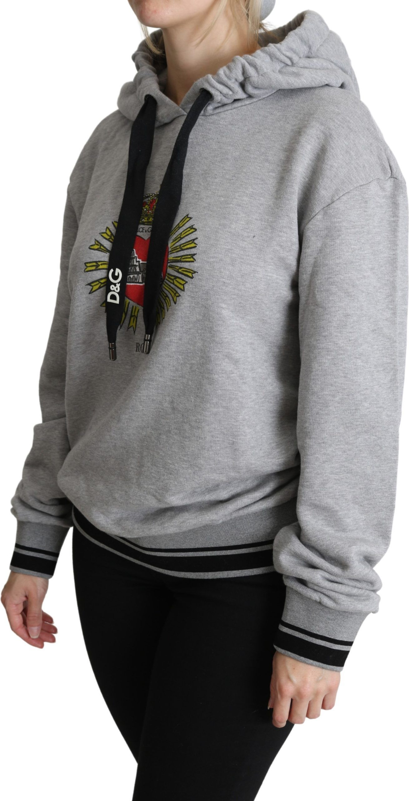 Sweater Dolce & Gabbana Gray Printed Exclusive Logo Sweater