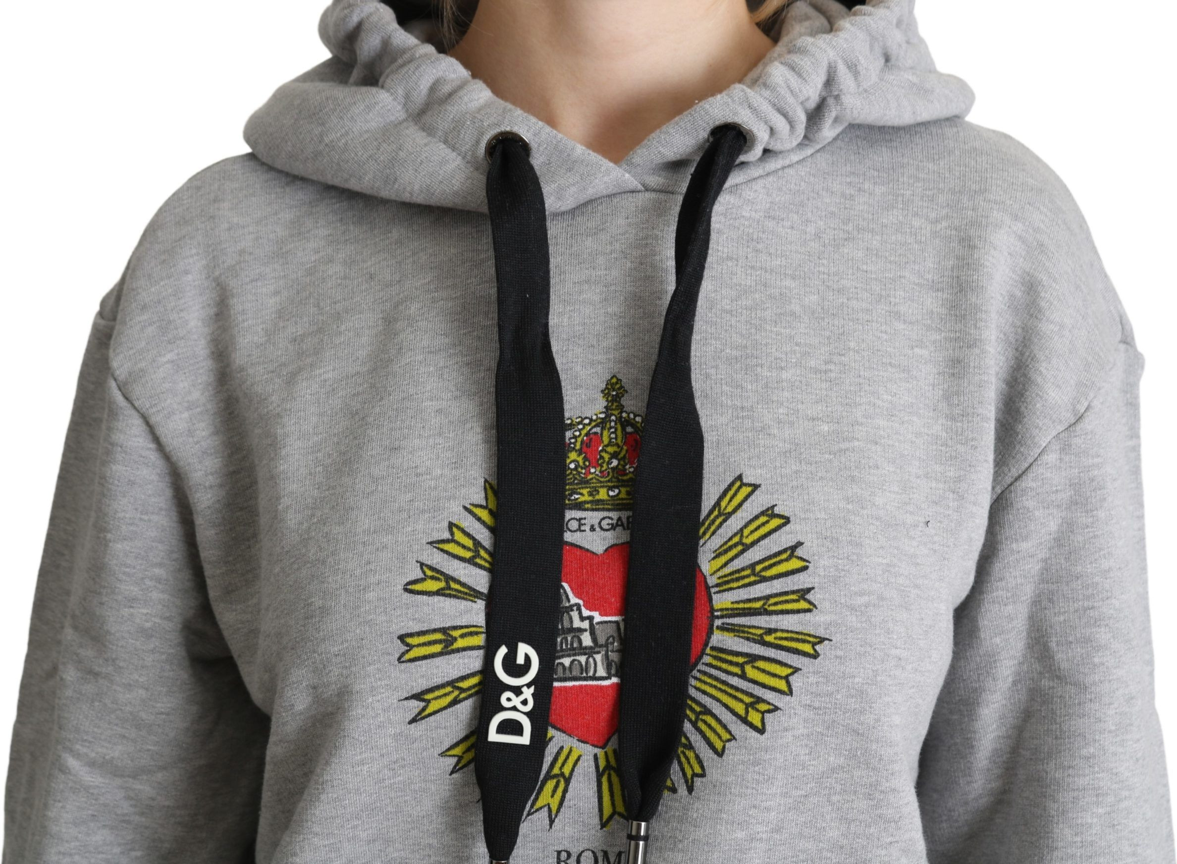 Sweater Dolce & Gabbana Gray Printed Exclusive Logo Sweater