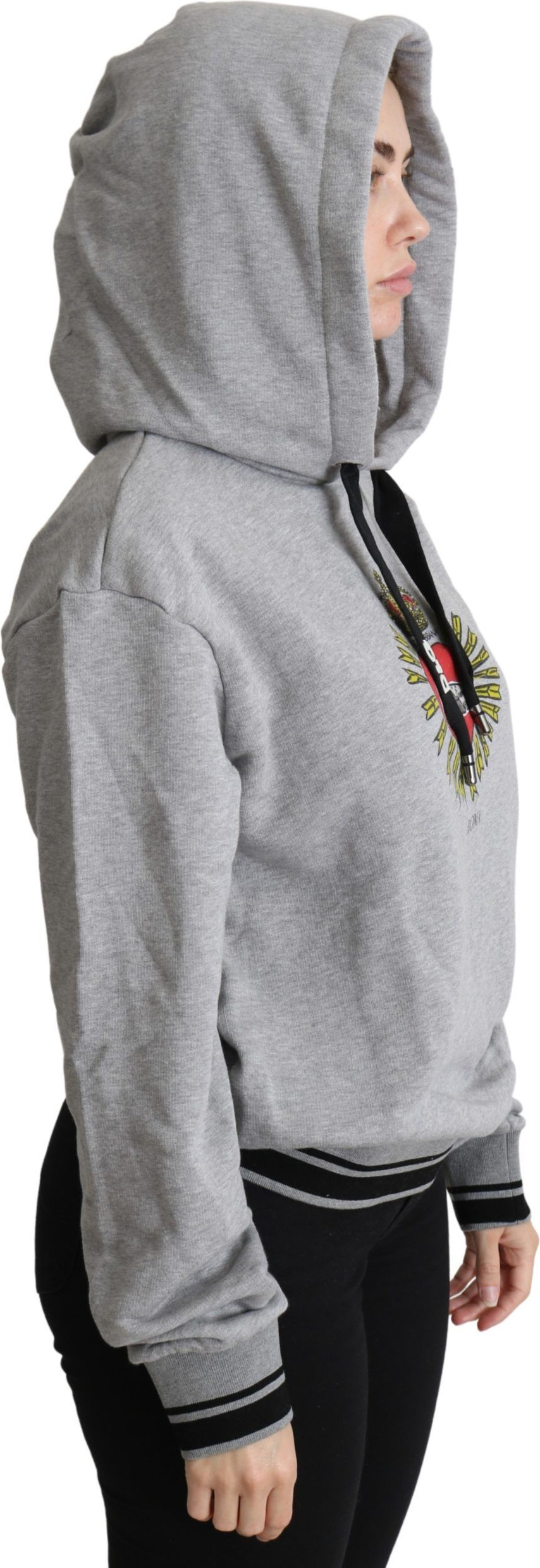 Sweater Dolce & Gabbana Gray Printed Exclusive Logo Sweater