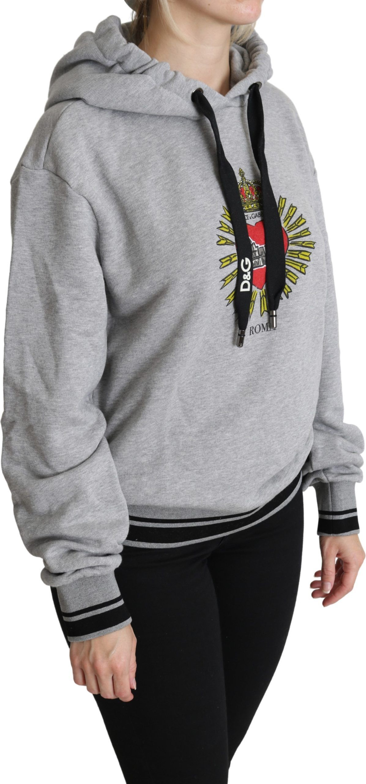 Sweater Dolce & Gabbana Gray Printed Exclusive Logo Sweater