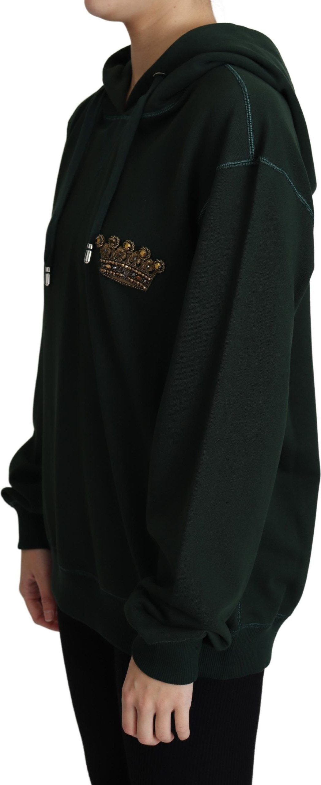 Pullover Dolce & Gabbana Dark Green Crown Embroidery Hoodie
