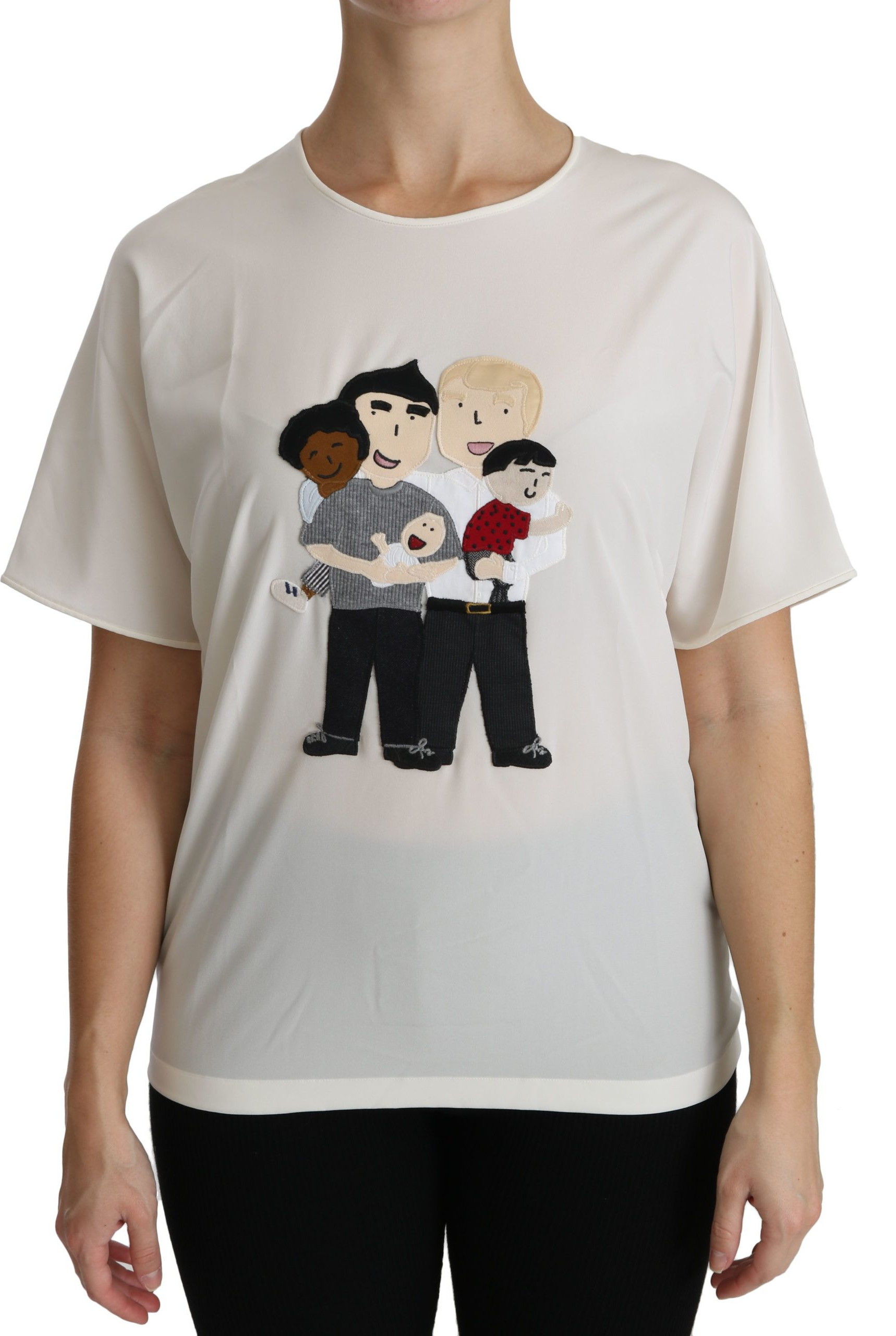 Dolce & Gabbana oq rangdagi bluzkasi #dgfamily Patch qisqa yengli