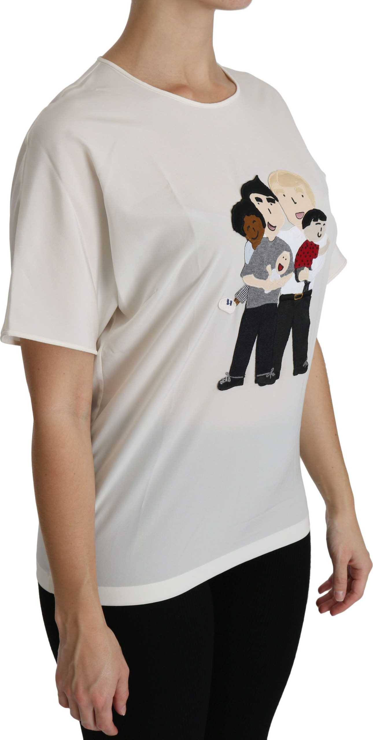 Dolce & Gabbana oq rangdagi bluzkasi #dgfamily Patch qisqa yengli