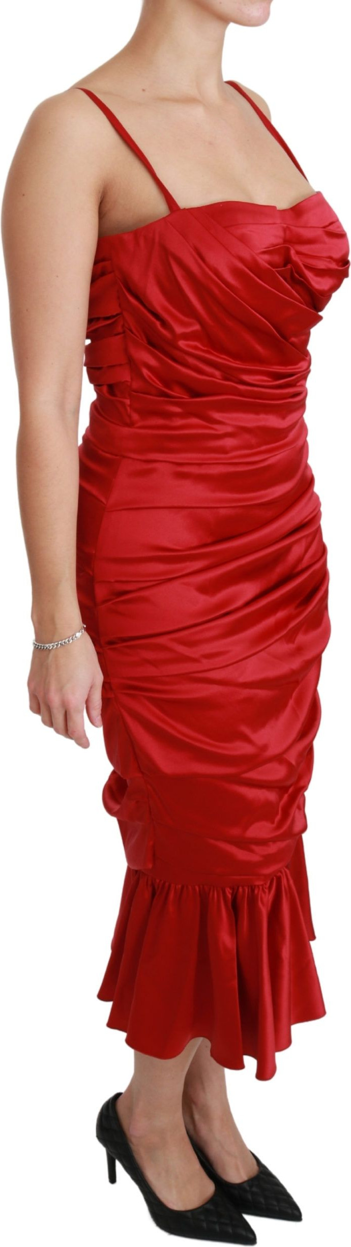 Dress Dolce & Gabbana Red Silk Stretch Mermaid Bodycon Dress