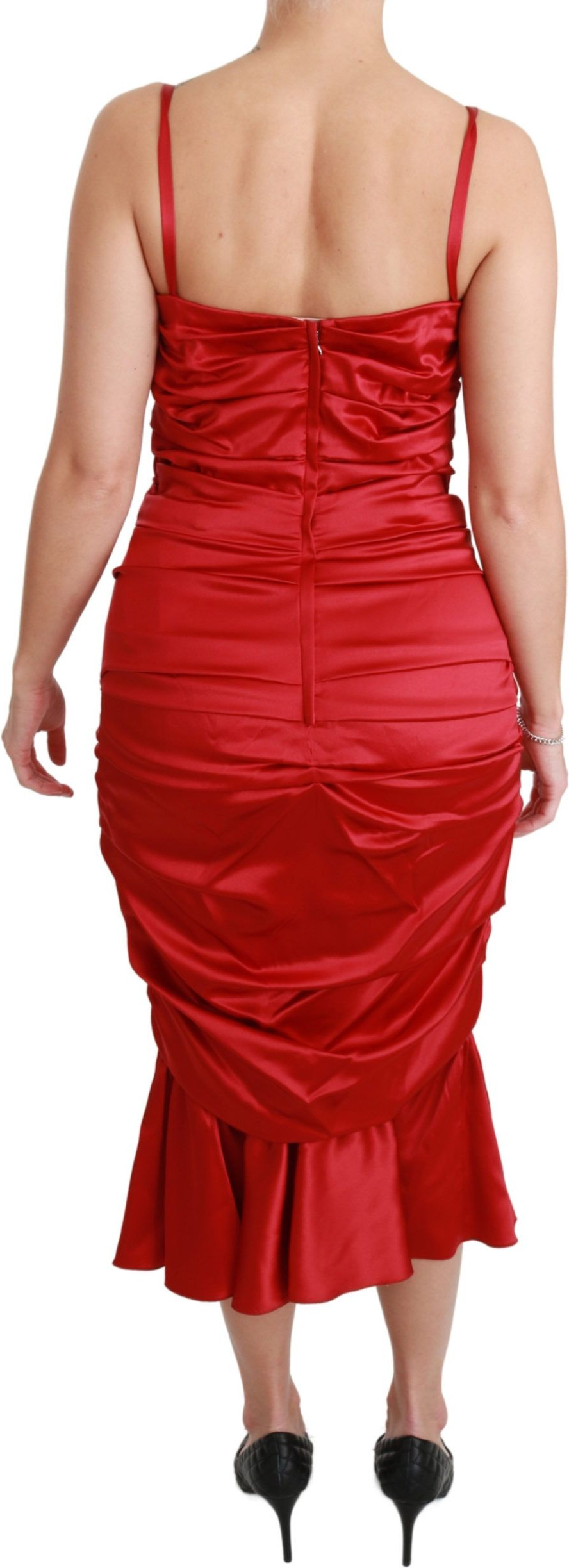 Dress Dolce & Gabbana Red Silk Stretch Mermaid Bodycon Dress