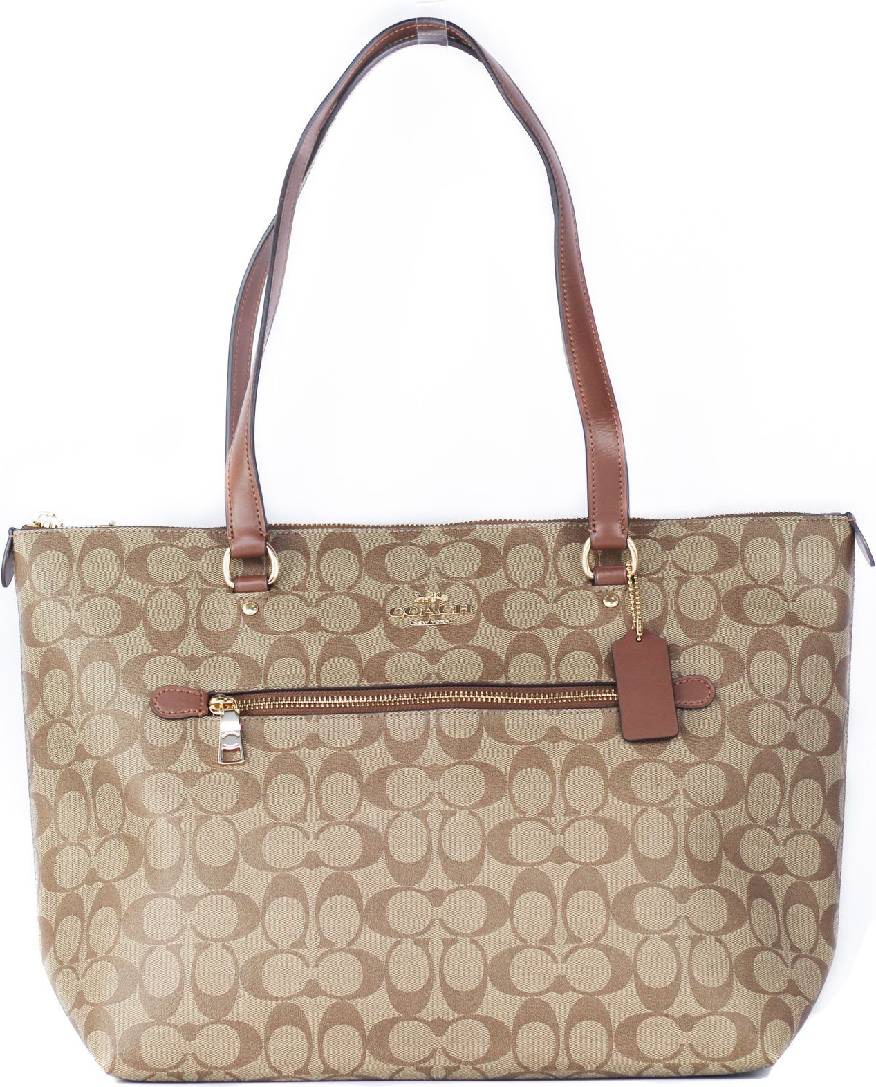 Сумка-тоут Coach Gallery с фирменным покрытием из холста и кожи