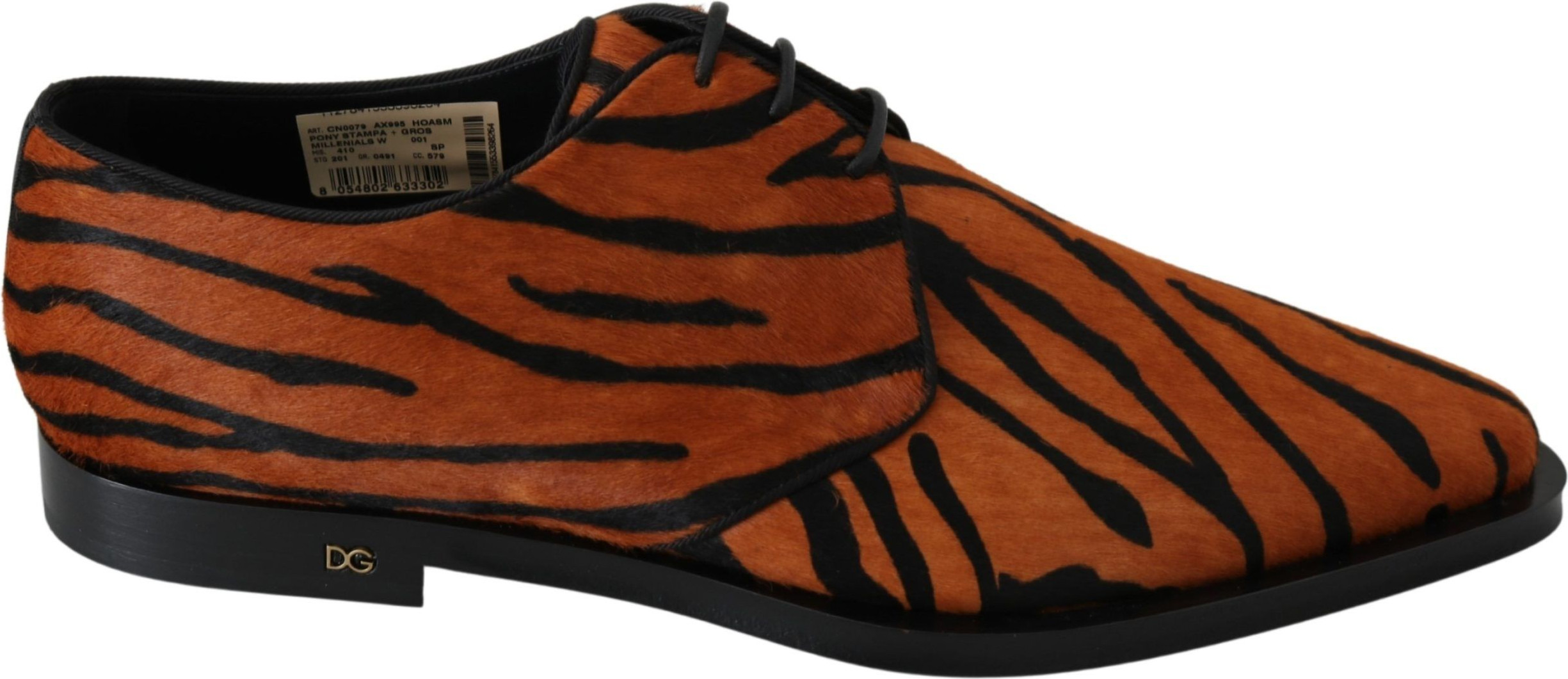 Rasmiy tuflilar Dolce & Gabbana Orange Pony Hair Ko'ylak tuflilari