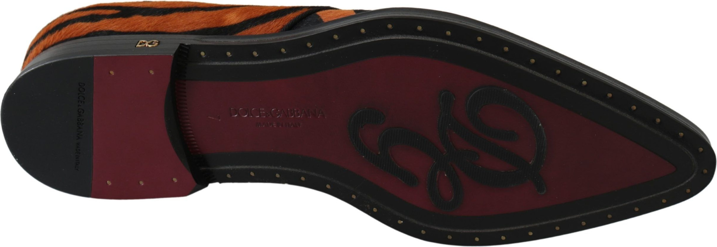 Formal Shoes Dolce & Gabbana Orange Pony Hair Dress Shoes