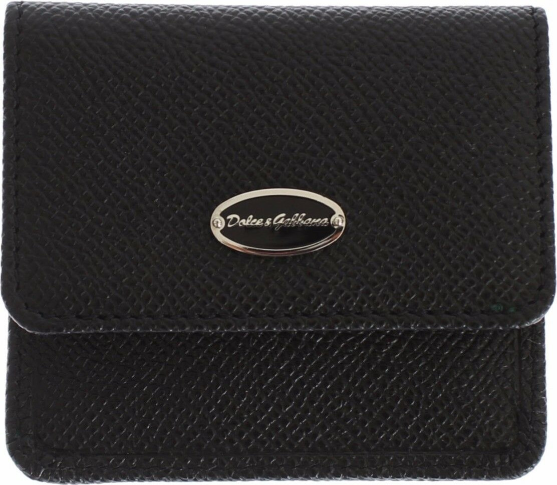 Wallet Dolce & Gabbana Sleek Black Leather Condom Case Wallet