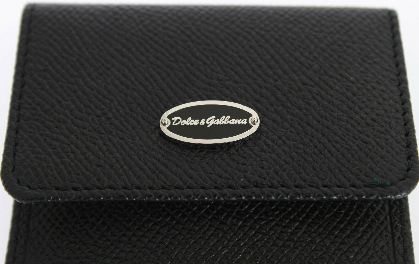 Wallet Dolce & Gabbana Sleek Black Leather Condom Case Wallet