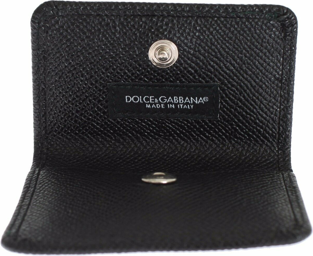 Wallet Dolce & Gabbana Sleek Black Leather Condom Case Wallet