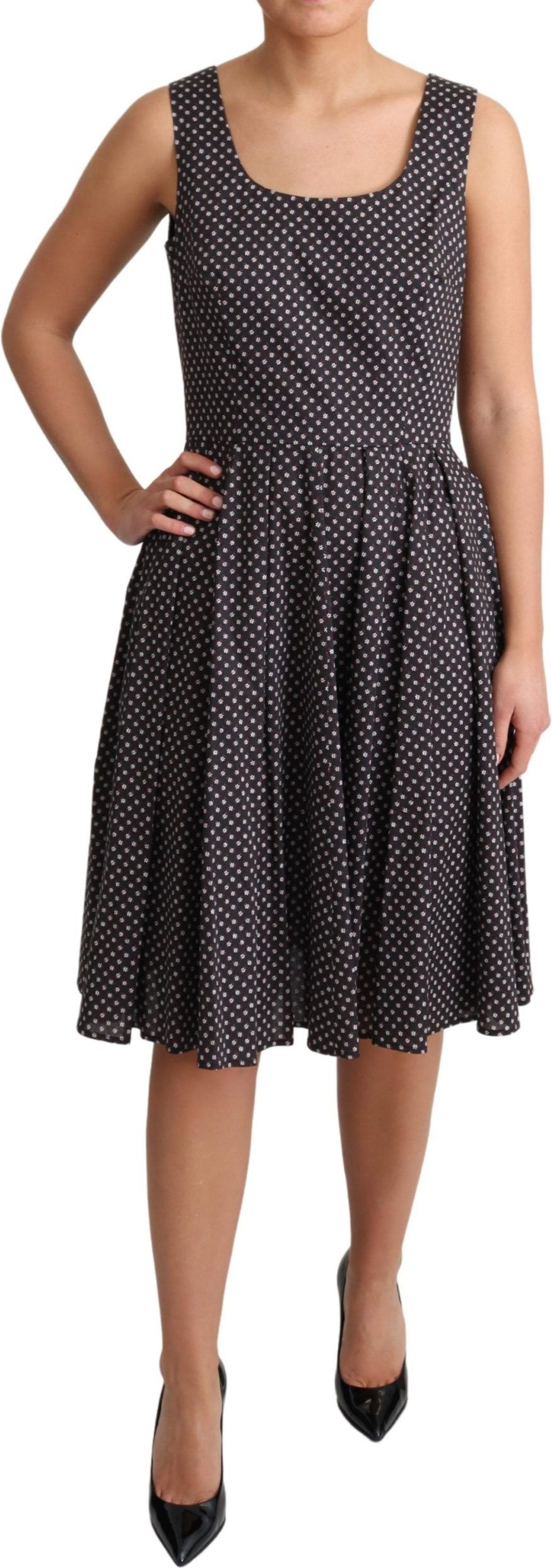 Dress Dolce & Gabbana Black Floral A-Line Stretch