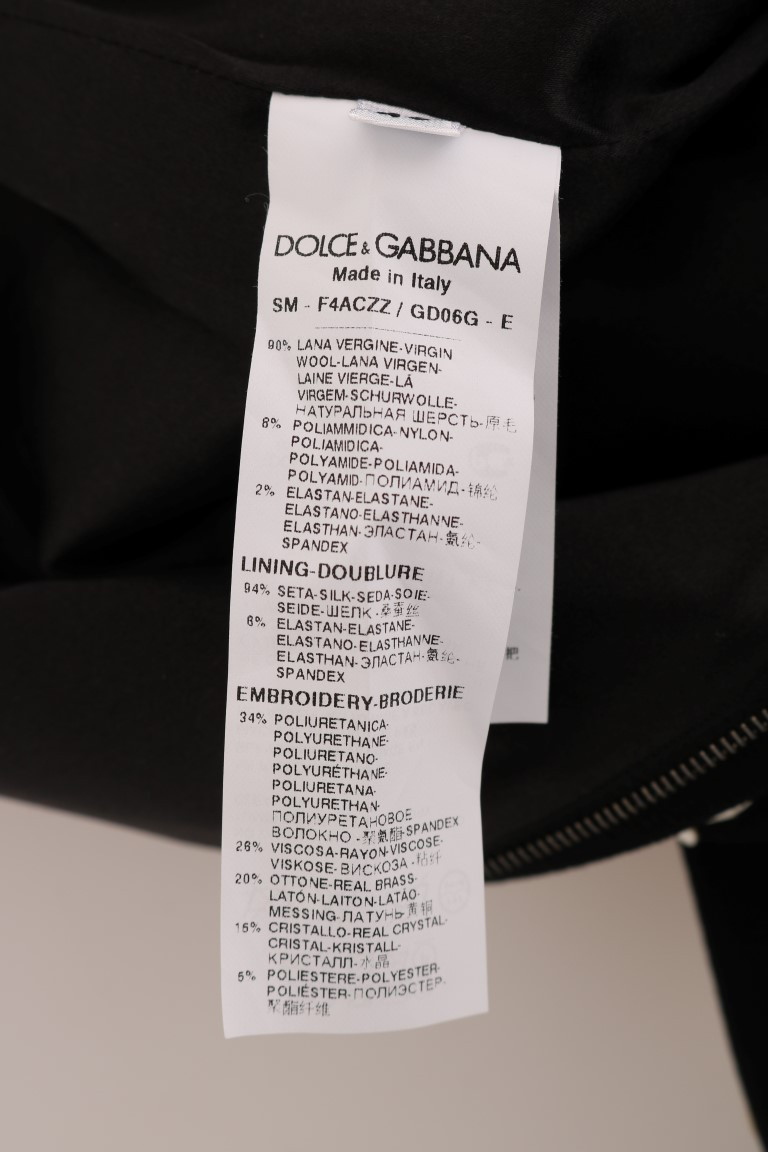 Potel yubka Dolce & Gabbana Qora kristalli gulli