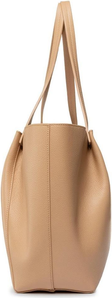 Shopping Bag Patrizia Pepe Elegant Beige Leather Shopping Bag with Pochette