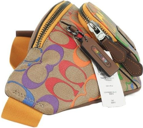 Поясная сумка Fanny Pack Coach Rainbow Signature Coated Canvas Track