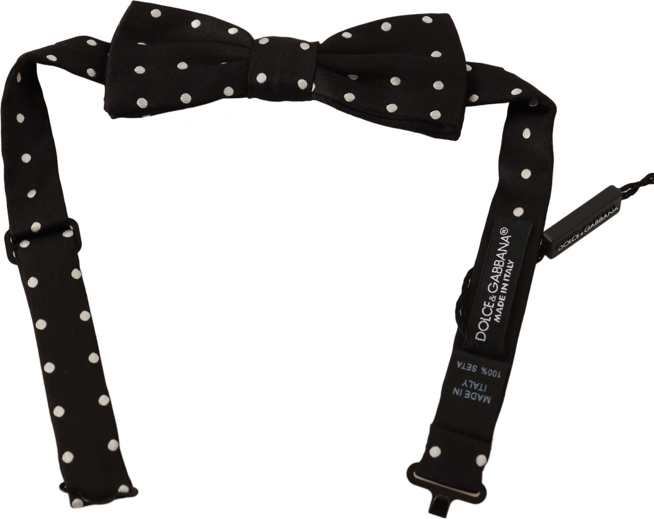 Dolce & Gabbana Eleganti Qora Nuqtali Ipak Kravat-Papyon