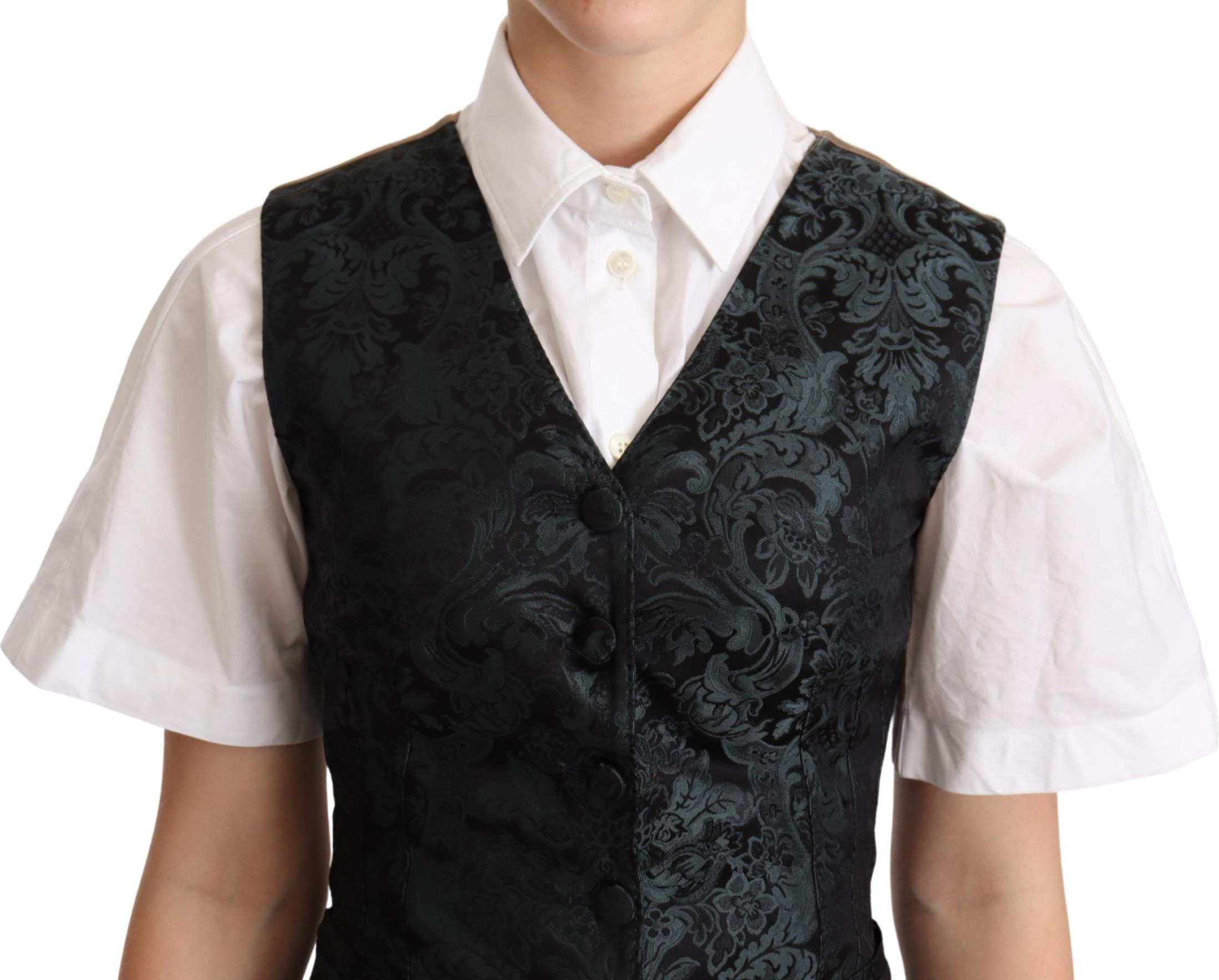 Жилет Dolce & Gabbana Черный Жаккард Цветочный