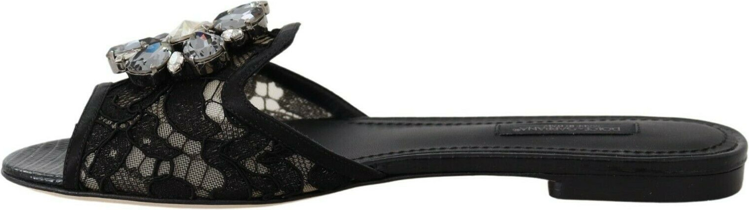 Dolce & Gabbana qora Taormina dantelli slazeri