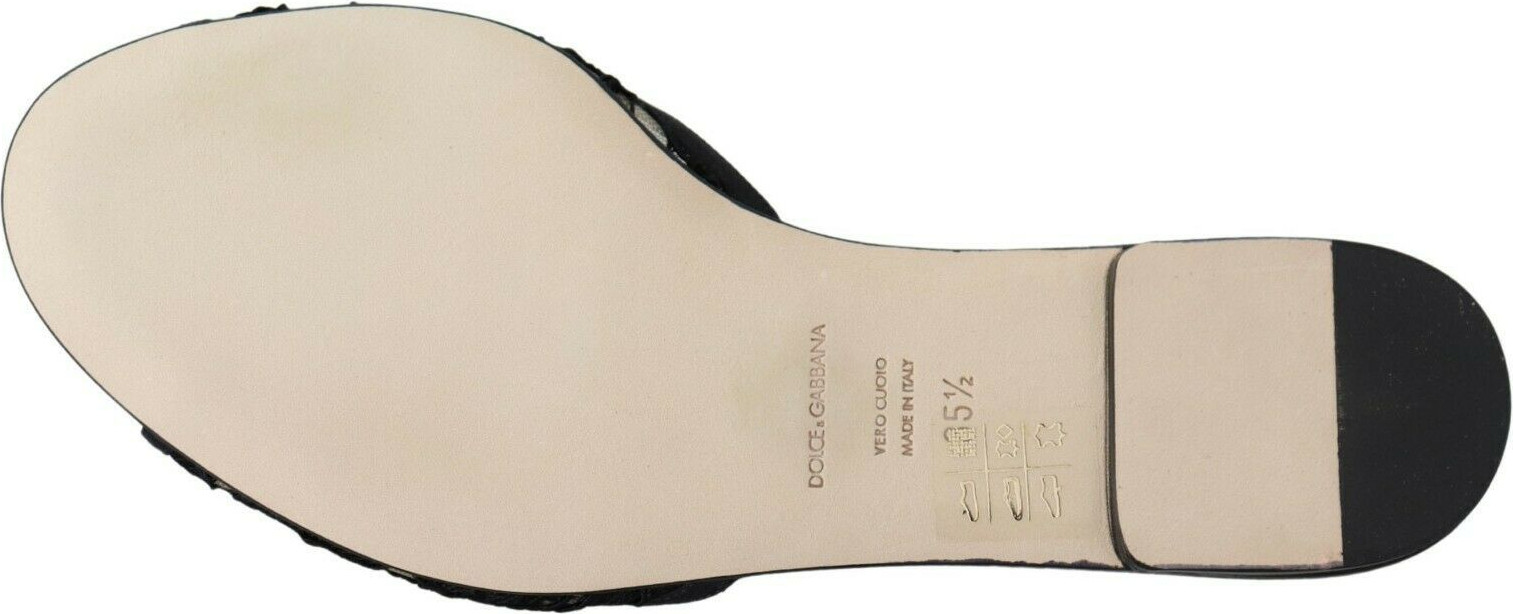 Dolce & Gabbana qora Taormina dantelli slazeri