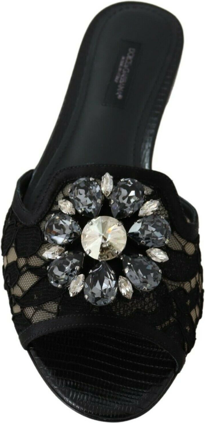 Dolce & Gabbana qora Taormina dantelli slazeri
