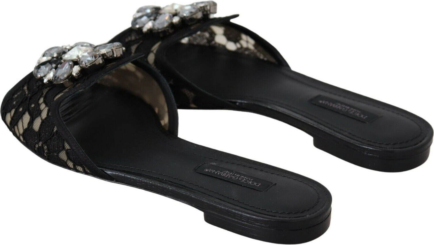 Dolce & Gabbana qora Taormina dantelli slazeri