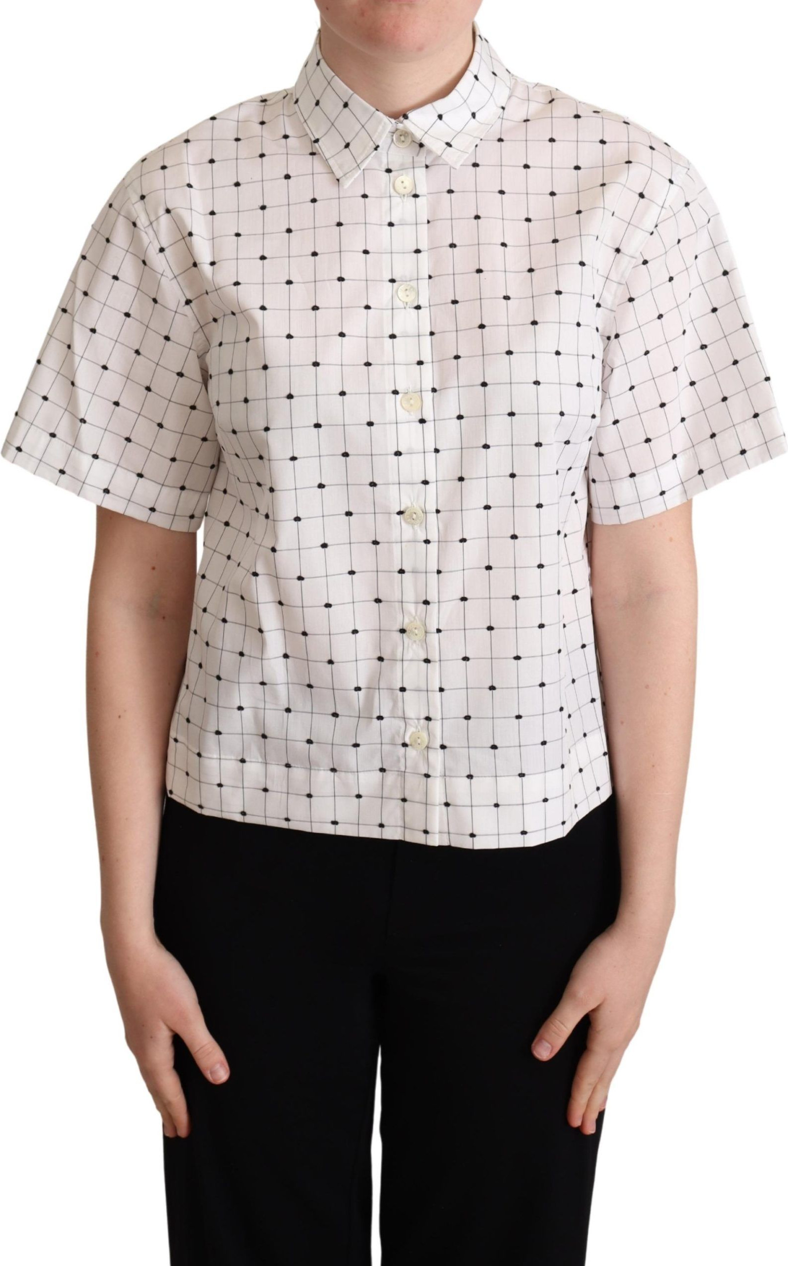 Polo Top Dolce & Gabbana White Polka Dot