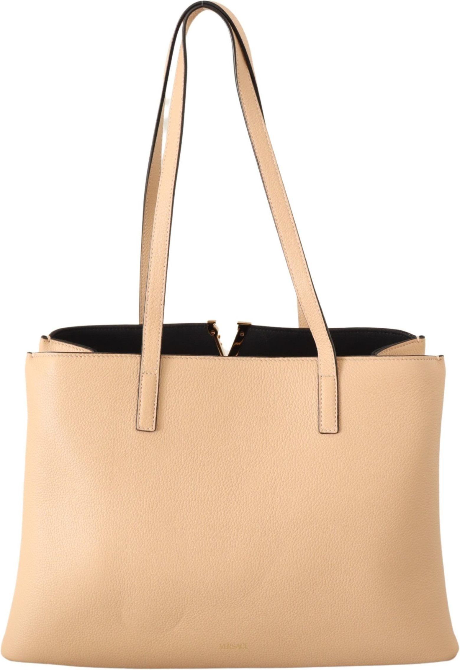 Versace Chic Nude Donli teridan tikilgan sumka-tote