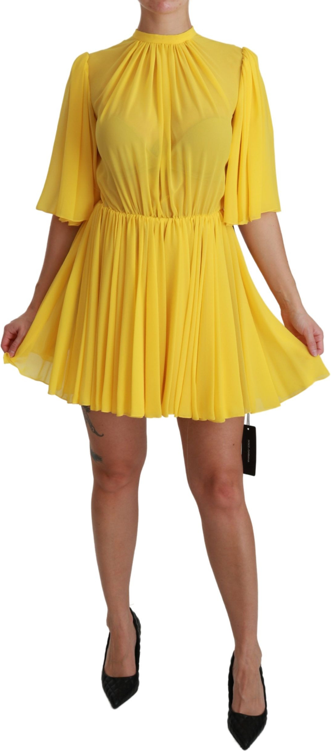 Libos Dolce & Gabbana Sariq Burmali A-liniya Mini