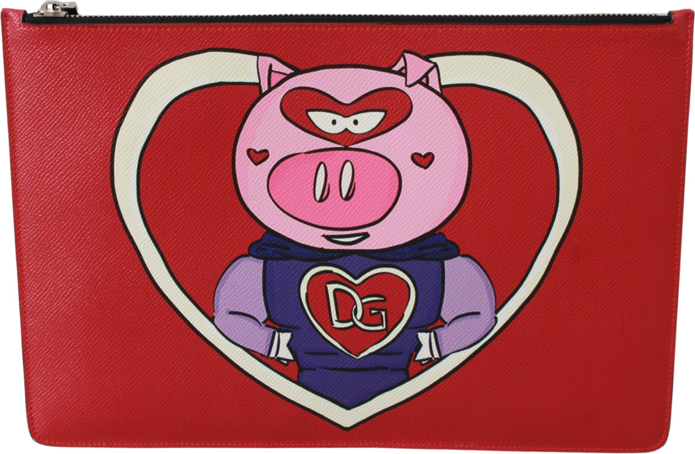 Сумка для документов Dolce & Gabbana с принтом Red Pig Love