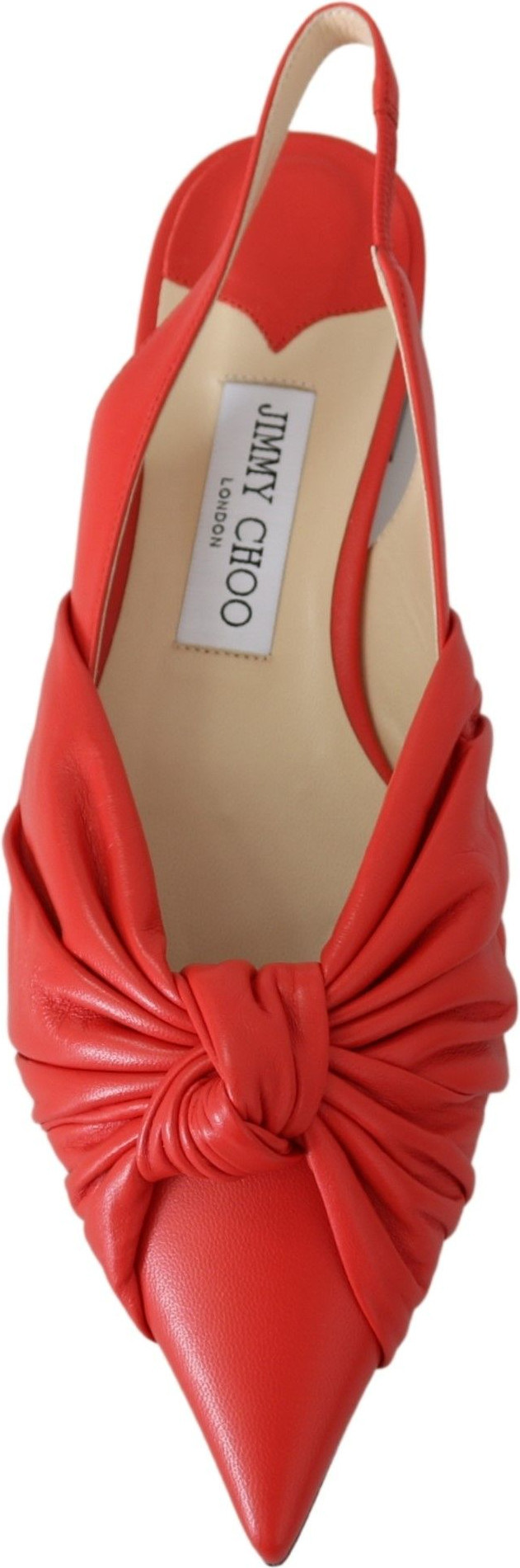 Балетки Jimmy Choo Шикарные Красные Туфли-лодочки на Остроконечном Носке из Кожи