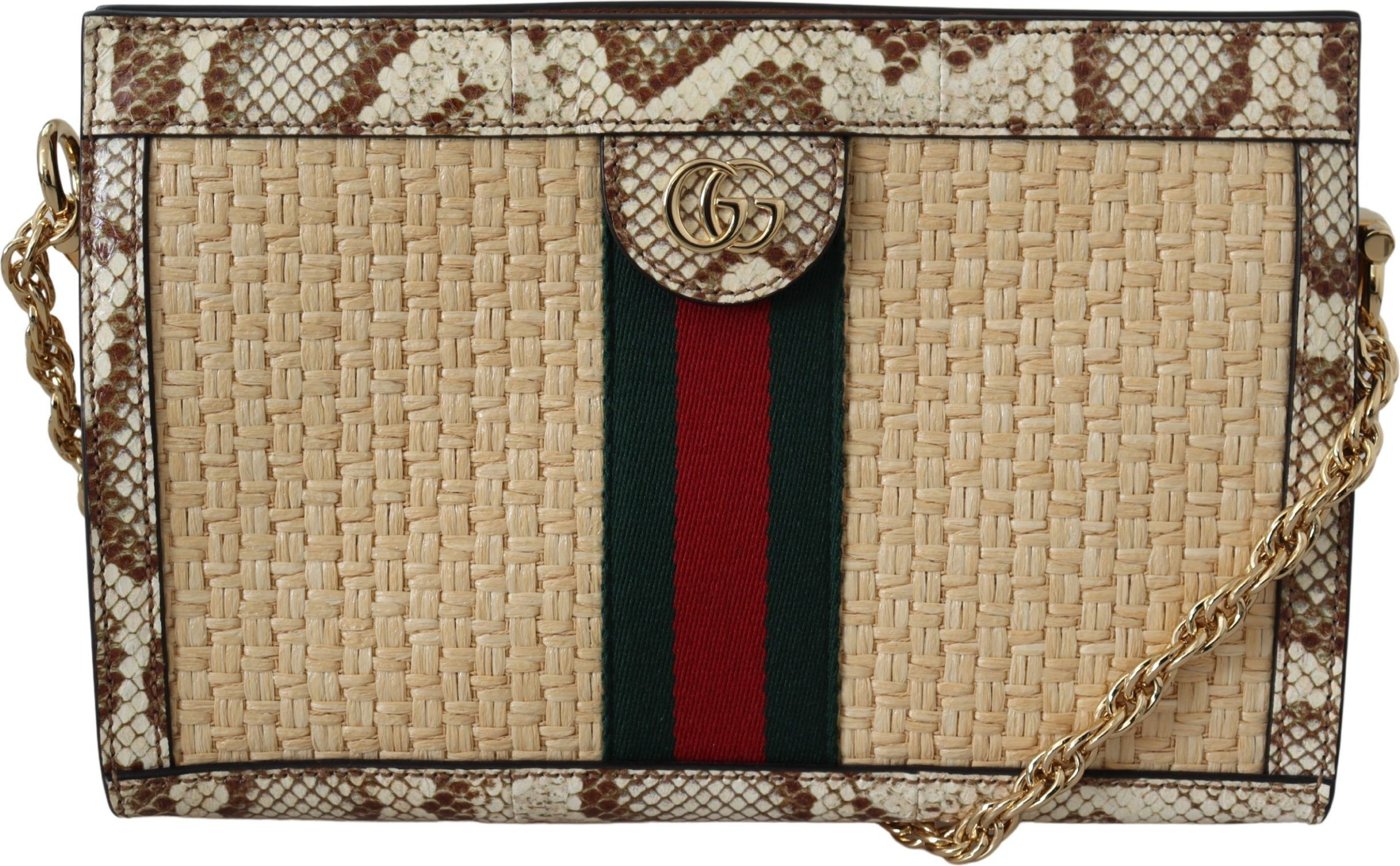 Shoulder Bag Gucci Elegant Beige Snake Leather