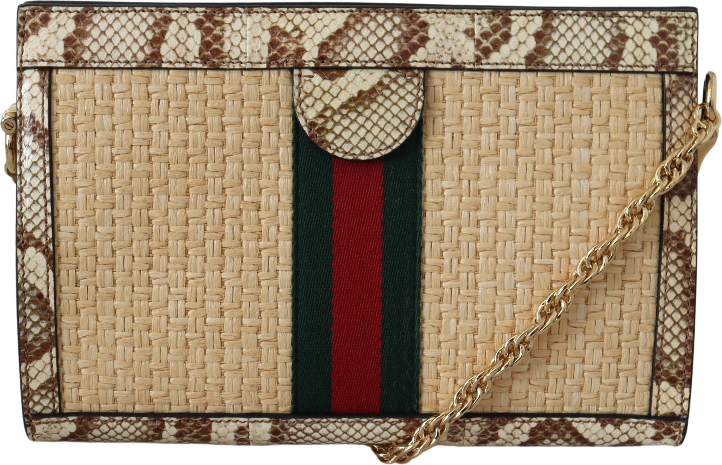 Shoulder Bag Gucci Elegant Beige Snake Leather
