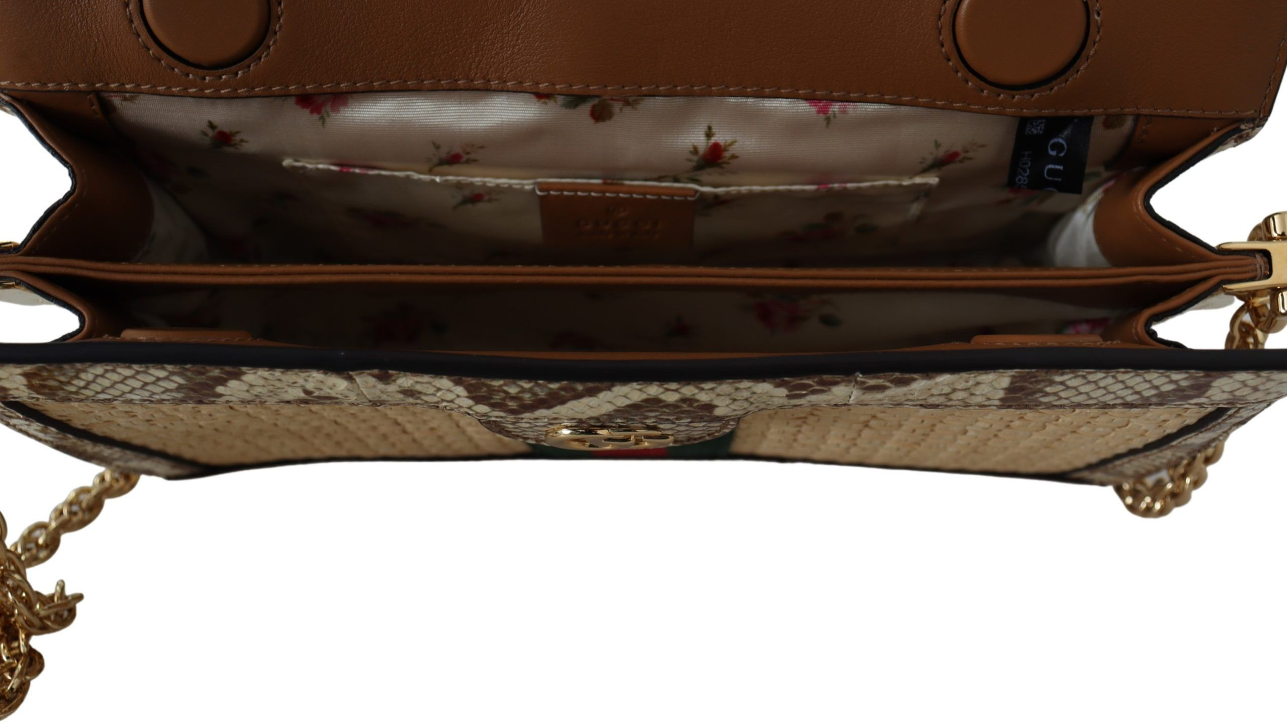 Shoulder Bag Gucci Elegant Beige Snake Leather