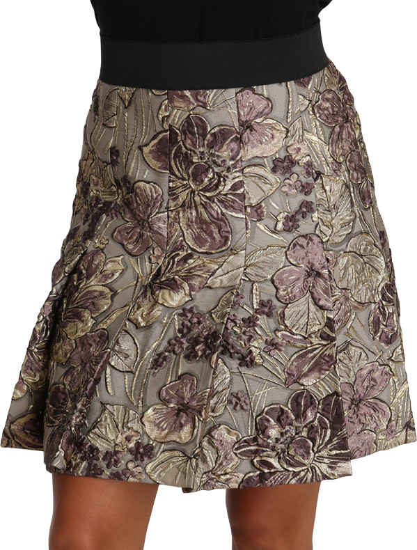 Юбка Dolce & Gabbana А-силуэта, мини, с цветочным принтом, жаккард