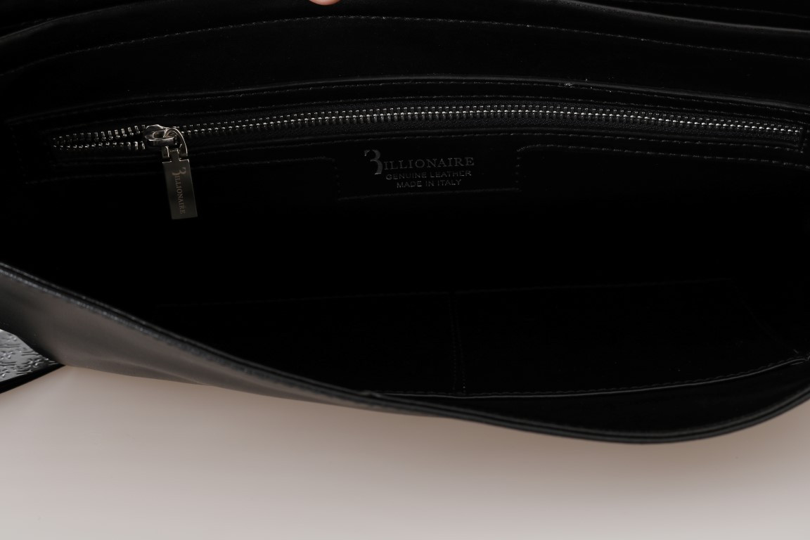 Messenger Bag Billionaire Elegant Ikki rangli teridan tikilgan Messenger Bag
