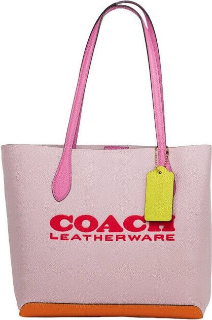 Tote Bag Kouch Kia Medium Carnation Rangi Bloki Donli Teri Tote Xalta Sumka Pink