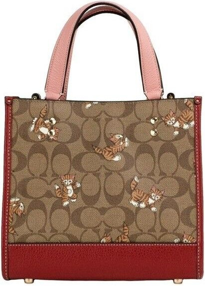 Coach Dempsey Small Kitten Signature Canvas Tote Bag