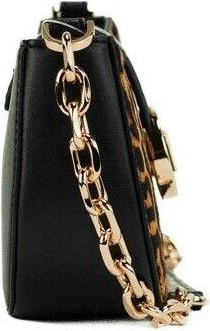 Handbag Purse Michael Kors Carmen Small Black Leather Leopard Haircalf Pouchette