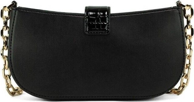 Handbag Purse Michael Kors Carmen Small Black Leather Leopard Haircalf Pouchette