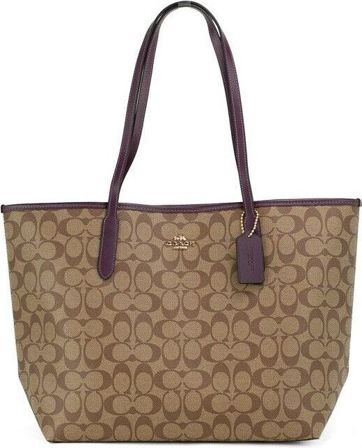 Shoulder Bag Coach Signature Coated Canvas City Tote