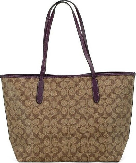 Shoulder Bag Coach Signature Coated Canvas City Tote