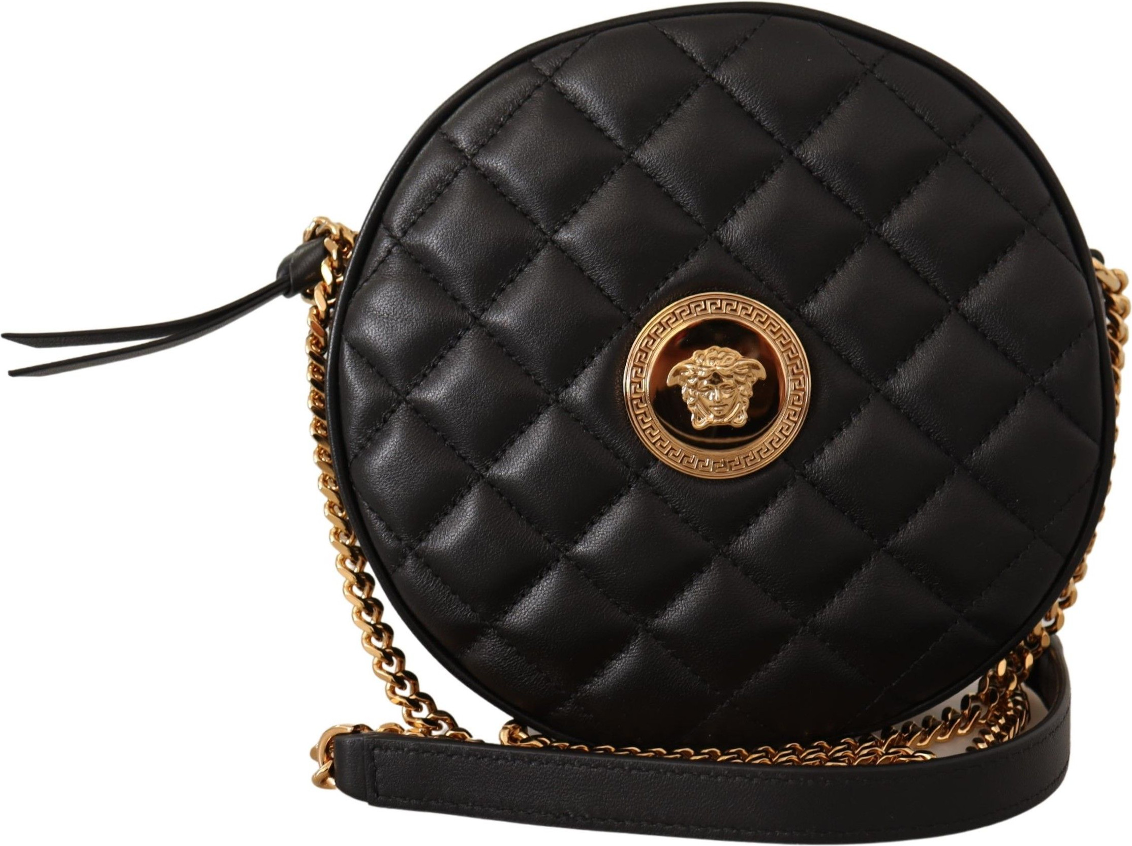 Сумка через плечо Versace Элегантная Круглая из кожи наппа
