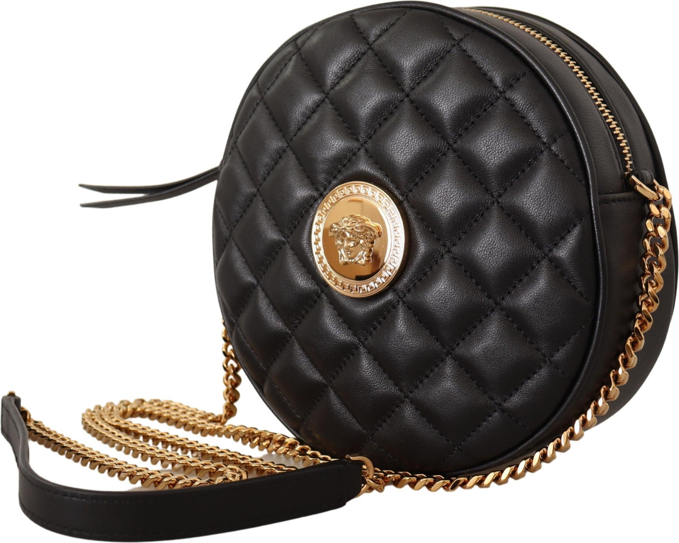 Сумка через плечо Versace Элегантная Круглая из кожи наппа