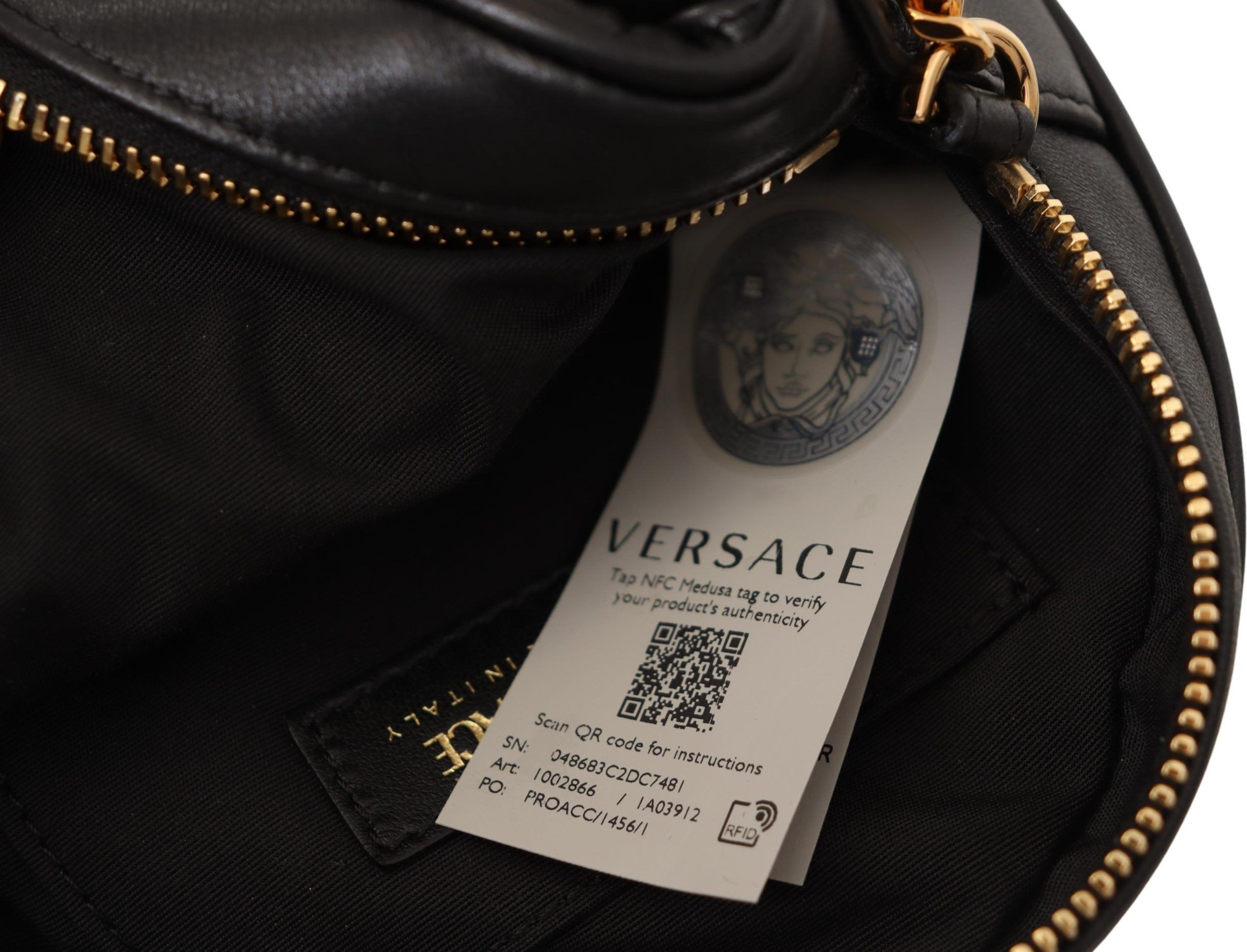 Сумка через плечо Versace Элегантная Круглая из кожи наппа
