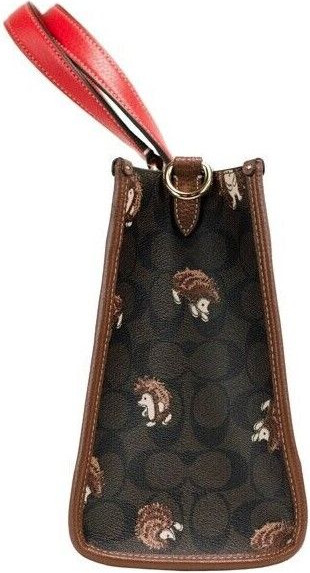 Tote Handbag Coach Dempsey Medium Hedgehog Print Coated Canvas Carryall Tote Handbag