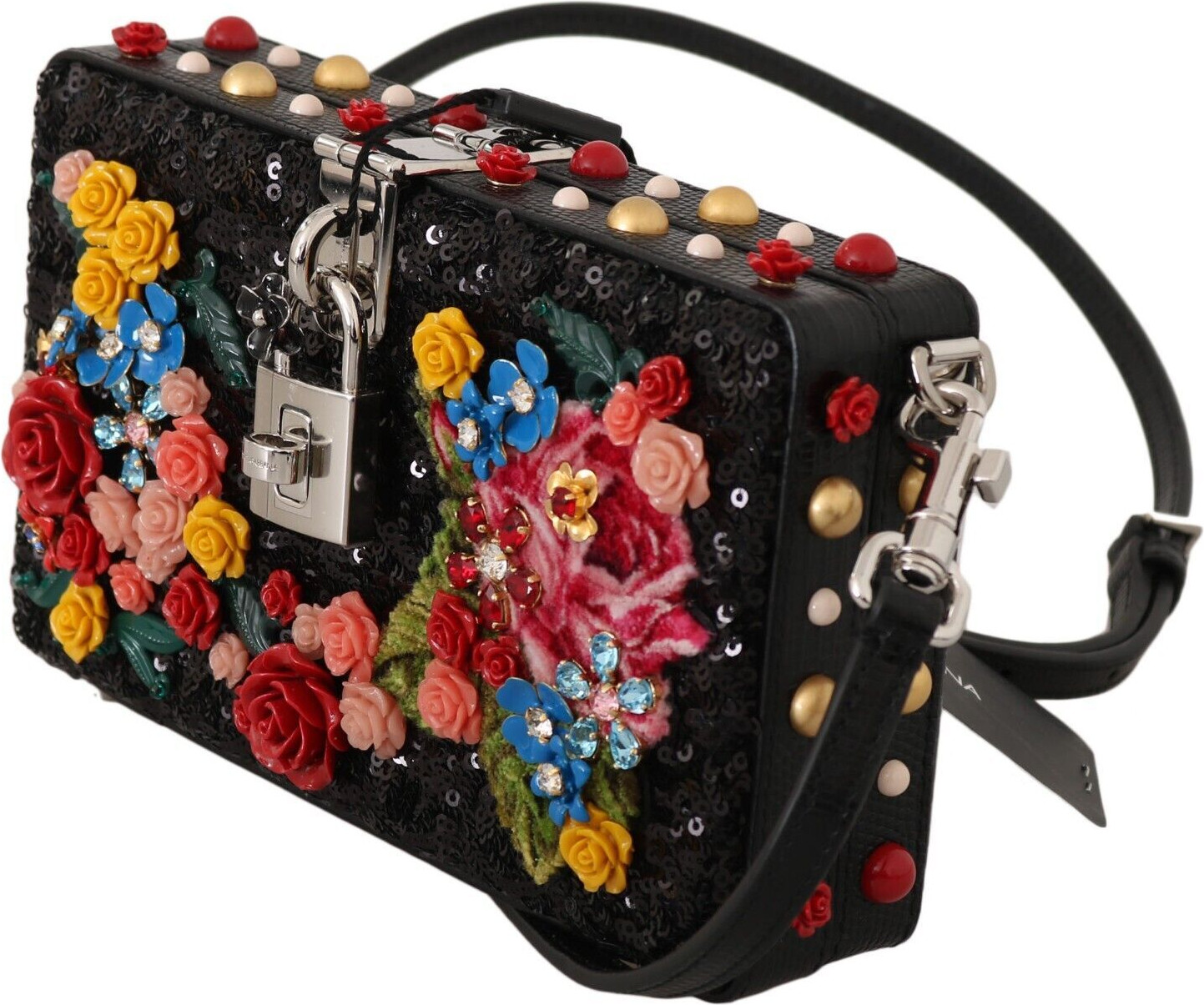 Сумка-коробка Dolce & Gabbana Шикарная кожаная с цветочной отделкой