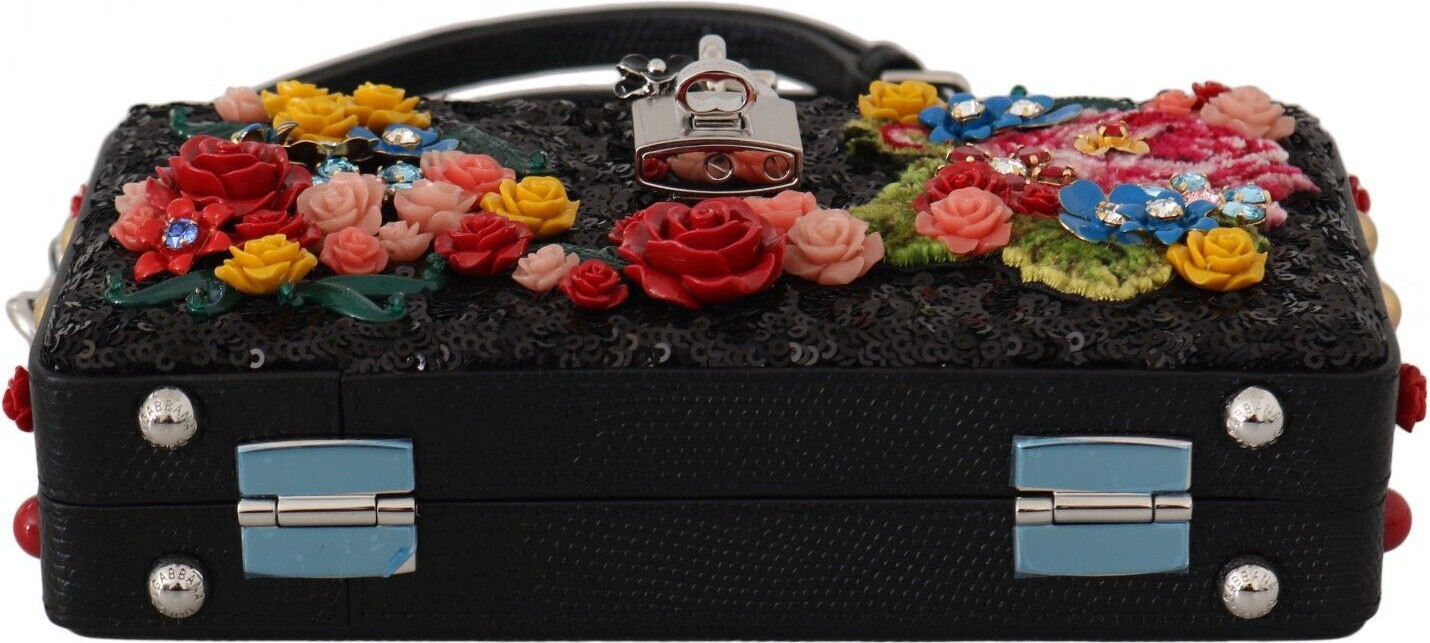 Сумка-коробка Dolce & Gabbana Шикарная кожаная с цветочной отделкой