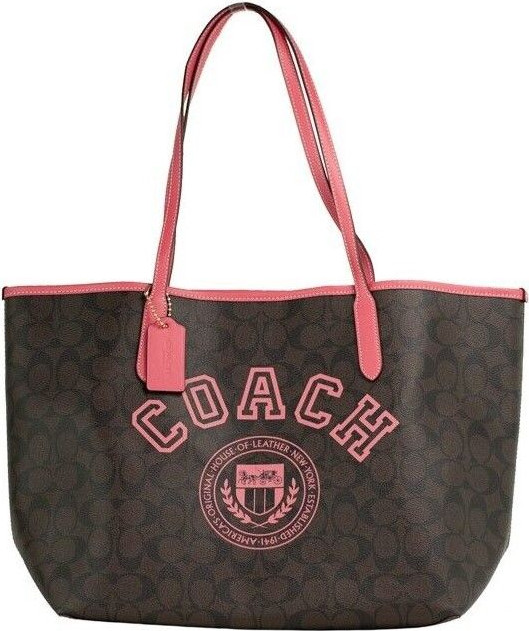 Сумка-тоут Coach Varsity Brown Watermelon с фирменным полотном