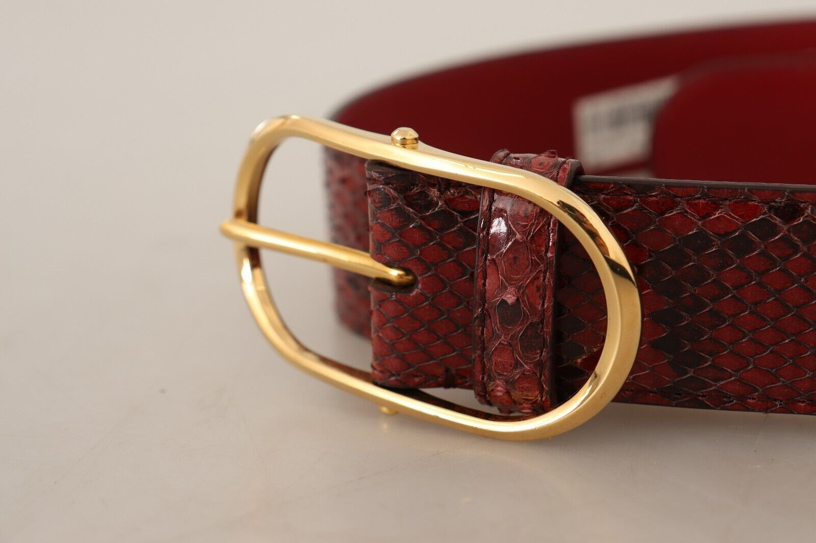 Belt Dolce & Gabbana Elegant Red Snakeskin Leather